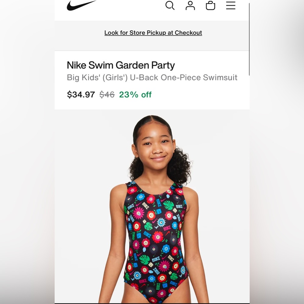 NWT Girls Nike Bathing Suit Size: L - Picture 6 of 6